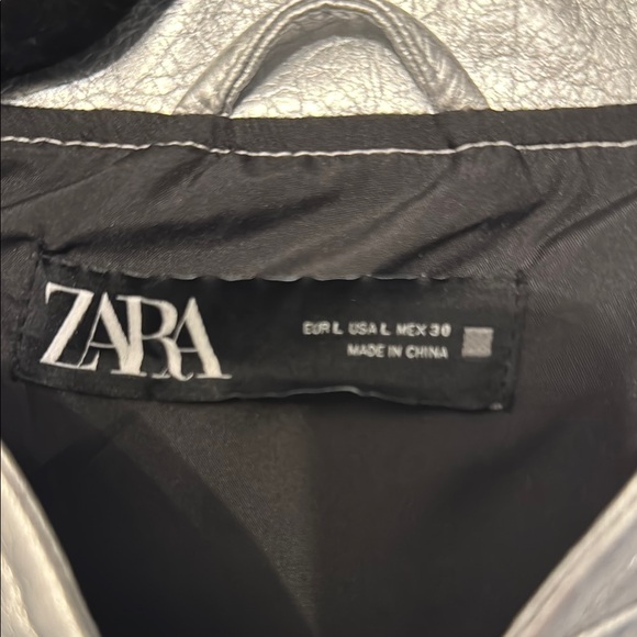 Zara Silver Satin Bomber Jacket - Picture 2 of 6